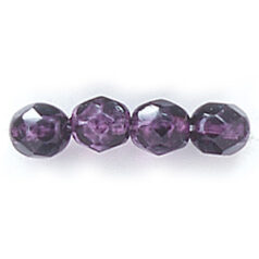 Bead, Czech firepolish, 6mm round faceted speckled, PURPLE