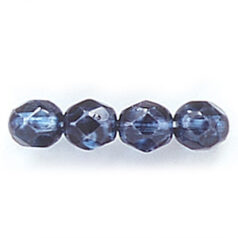 Bead, Czech firepolish, 6mm round faceted speckled, BLUE