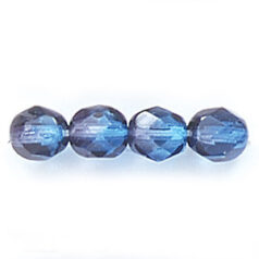 Bead, Czech firepolish, 6mm round faceted two tone, TEAL/GREEN AQUA