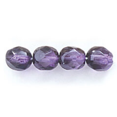 Bead, Czech firepolish, 6mm round faceted two tone, PURPLE/DARK PURPLE