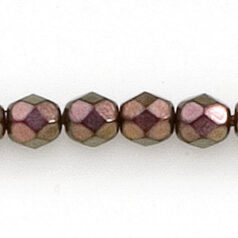Bead, Czech firepolish, 6mm matte metallic, BRONZE