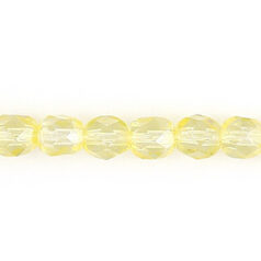 Bead, Czech firepolish, 6mm round faceted dipped, JONQUIL