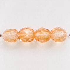 Bead, Czech firepolish, 6mm round faceted dipped, HYACINTH