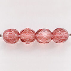 Bead, Czech firepolish, 6mm round faceted dipped, MAROON