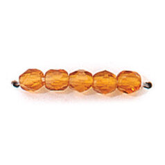 Bead, Czech firepolish, 4mm faceted round, DARK TOPAZ
