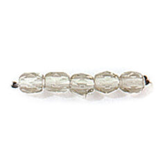 Bead, Czech firepolish, 4mm faceted round, BLACK DIAMOND