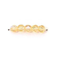 Bead, Czech firepolish, 4mm faceted round, JONQUIL AB