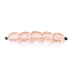 Bead, Czech firepolish, 4mm faceted round, ROSALINE