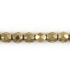 Bead, Czech firepolish, 4mm full coat metallic, BRONZE
