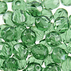 Czech Firepolish Beads 4mm Round, MOSS GREEN