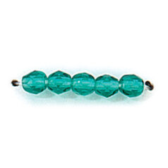 Bead, Czech firepolish, 4mm faceted round, TEAL