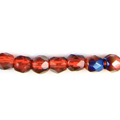 Bead, Czech firepolish, 4mm round faceted azure, HYACINTH