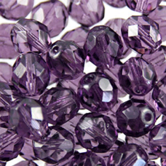Czech Firepolish Beads 4mm Round, LIGHT TANZANITE