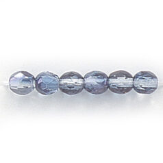 Bead, Czech firepolish, 4mm half coat metallic, MONTANA