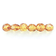 Bead, Czech firepolish, 4mm faceted round speckled, TOPAZ