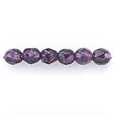 Bead, Czech firepolish, 4mm faceted round speckled, PURPLE