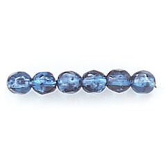Bead, Czech firepolish, 4mm faceted round speckled, BLUE