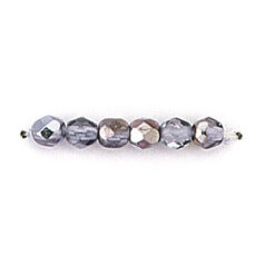 Bead, Czech firepolish, 4mm mirror metallic, MIDNIGHT LAVENDER