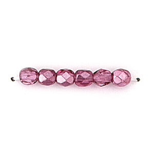 Bead, Czech firepolish, 4mm mirror metallic, VIOLET