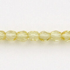Bead, Czech firepolish, 4mm faceted round dipped, JONQUIL COLOURED CRYSTAL