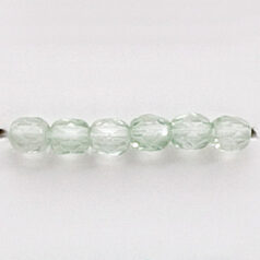 Bead, Czech firepolish, 4mm faceted round dipped, LIGHT AZURE