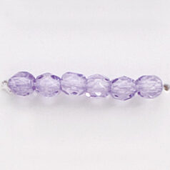 Bead, Czech firepolish, 4mm faceted round dipped, DARK LAVENDER