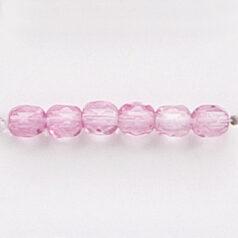 Bead, Czech firepolish, 4mm faceted round dipped, DARK PINK