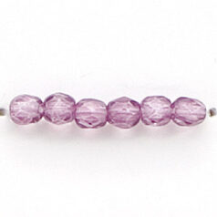 Bead, Czech firepolish, 4mm faceted round dipped, AMETHYST