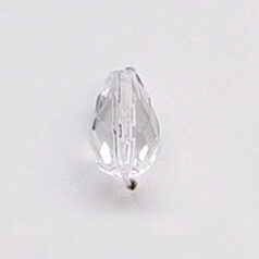 Bead, Czech firepolish, 10x7mm faceted drop, CRYSTAL