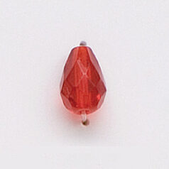 Bead, Czech firepolish, 10x7mm faceted drop, SIAM RUBY