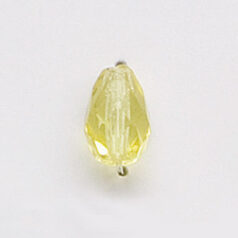 Bead, Czech firepolish, 10x7mm faceted drop, JONQUIL