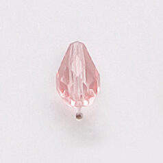 Bead, Czech firepolish, 10x7mm faceted drop, ROSALINE