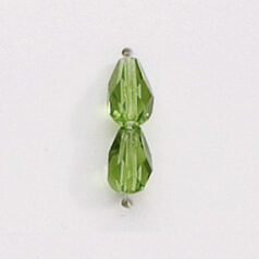 Bead, Czech firepolish, 7x5mm faceted drop, OLIVINE