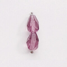 Bead, Czech firepolish, 7x5mm faceted drop, AMETHYST