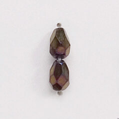 Bead, Czech firepolish, 7x5mm faceted drop, IRIS BROWN