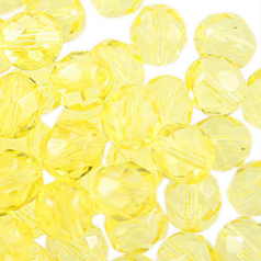 Beads, Czech Firepolish, 3mm Round, Jonquil