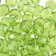 Beads, Czech Firepolish, 3mm Round, Chartreuse