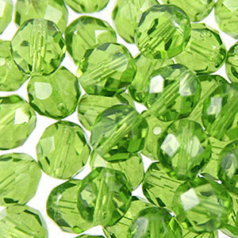 Beads, Czech Firepolish, 3mm Round, Olivine
