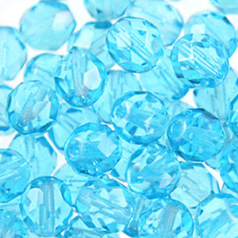 Beads, Czech Firepolish, 3mm Round, Light Aqua