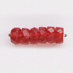 Bead, Czech firepolish, 3x6mm faceted rondelle wheel,SIAM RUBY