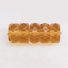 Bead, Czech firepolish, 4x8mm faceted rondelle wheel, TOPAZ