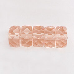 Bead, Czech firepolish, 4x8mm faceted rondelle wheel, ROSALINE
