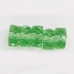 Bead, Czech firepolish, 4x8mm faceted rondelle wheel, PERIDOT