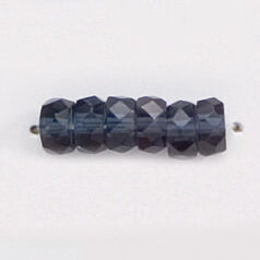 Bead, Czech firepolish, 3x6mm faceted rondelle wheel, MONTANA