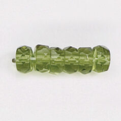 Bead, Czech firepolish, 3x6mm faceted rondelle wheel, OLIVINE