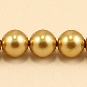 Czech Glass Pearl 8mm Round - Gold