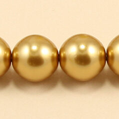 Czech Glass Pearl 10mm Round - Gold