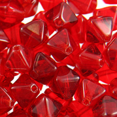 Czech Pressed Glass 6mm Diamond (hole size:1.1mm) - Ruby