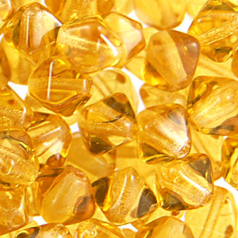 Czech Pressed Glass 6mm Diamond(hole size:1.1mm) - Topaz