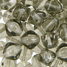 Czech Pressed Glass 6mm Diamond (hole size:1.1mm) - Black Diamond